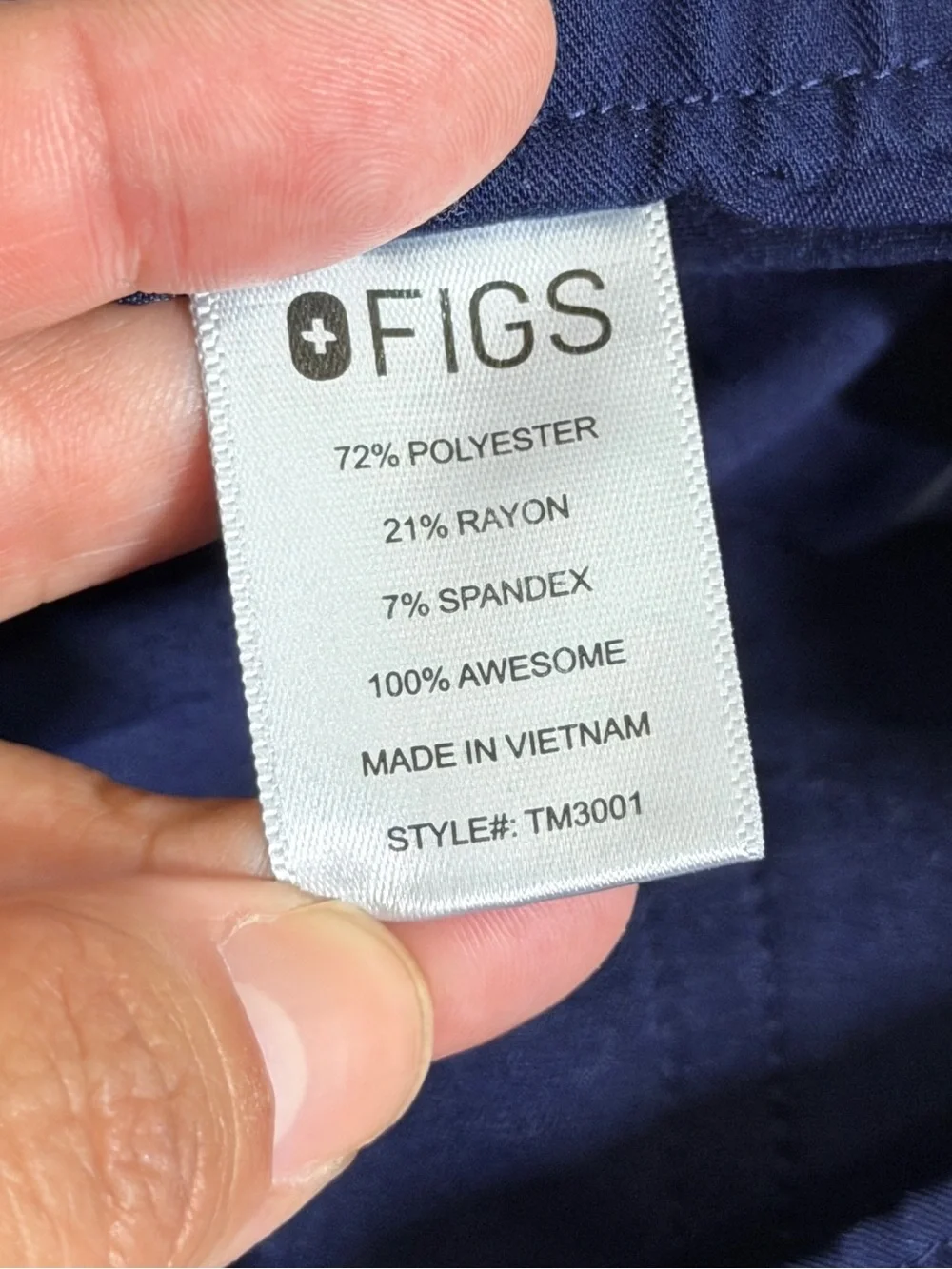 Figs XL Navy Blue Chisec Top and Cairo Pant Men's Scrub Set